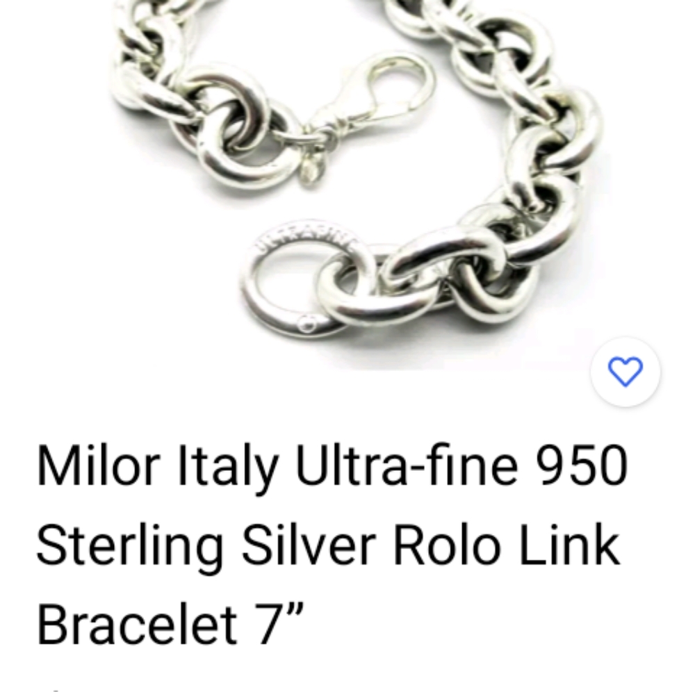 7" Ultra Fine 950 Sterling Silver Milor Bracelet